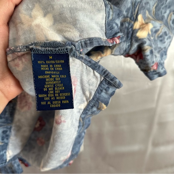 Island Traders Hawaiian Shirt Blouse Size M Multicolor Rayon Floral Short Sleeve - Picture 4 of 9